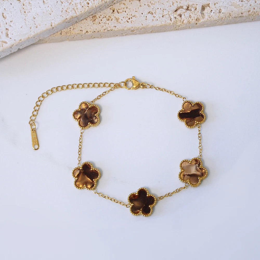 Clover Bracelet - Brown